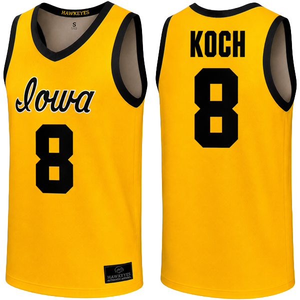 Iowa Hawkeyes Basketball Player Script Jersey