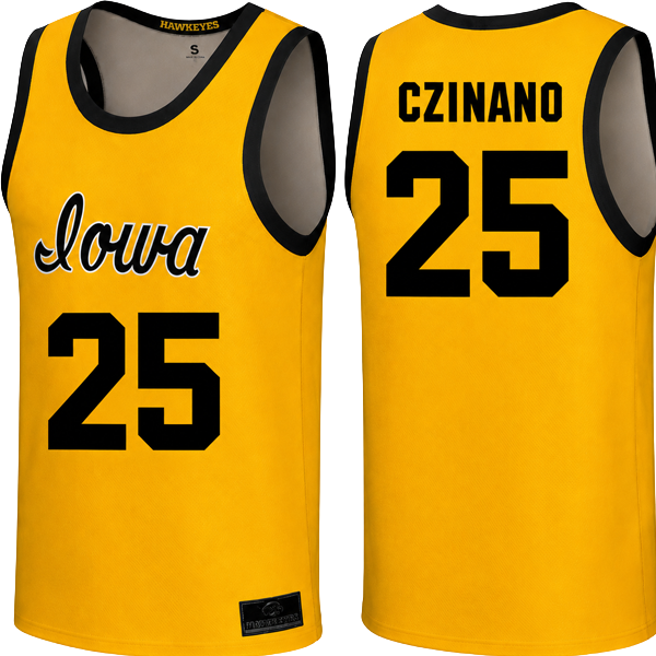 Iowa Hawkeyes Basketball Player Script Jersey