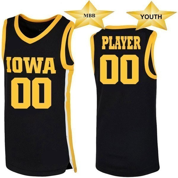 Iowa Hawkeyes Youth MBB Basketball Black Player Jersey