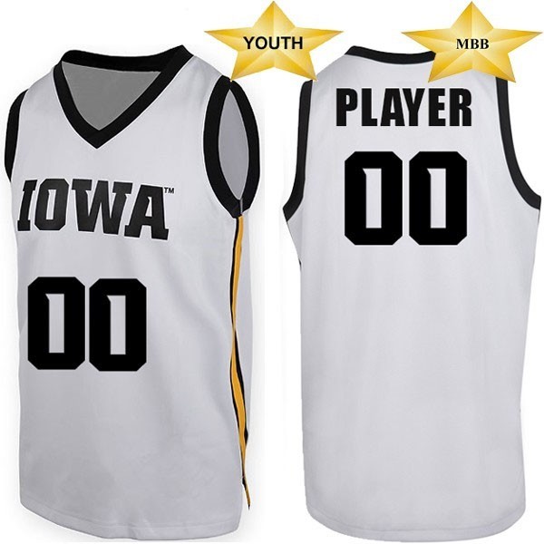 Iowa Hawkeyes Youth MBB Basketball White Player Jersey