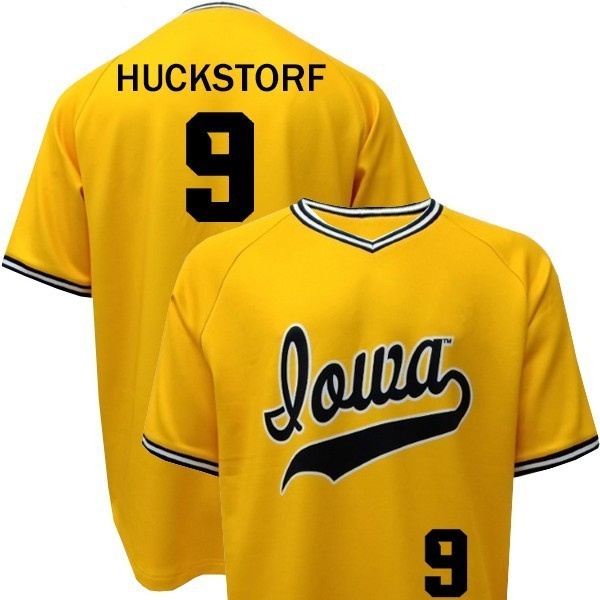 Iowa Hawkeyes Baseball Huckstorf Gold #9 Jersey