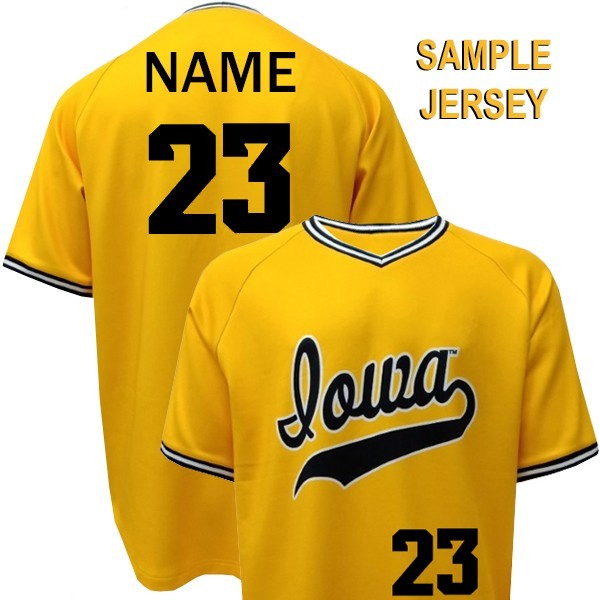 Iowa Hawkeyes Baseball Customized Gold Jersey