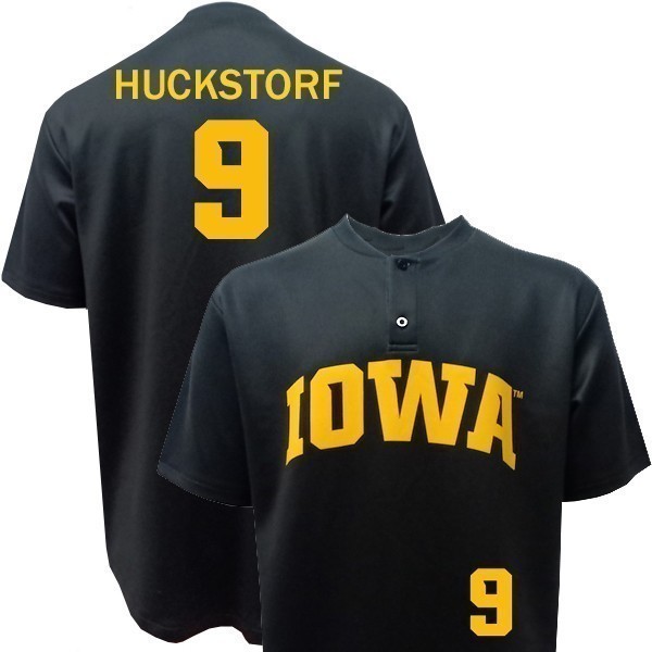 Iowa Hawkeyes Baseball Huckstorf Black #9 Jersey