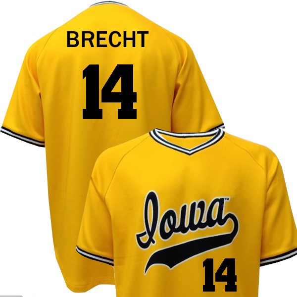 Iowa Hawkeyes Baseball Brecht Gold #14 Jersey