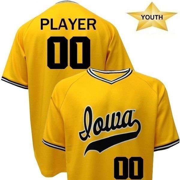 Iowa Hawkeyes Youth Baseball Gold Player Jersey