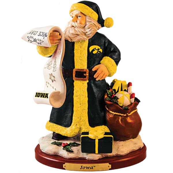 Iowa Hawkeyes Santa Naughty & Nice Figure