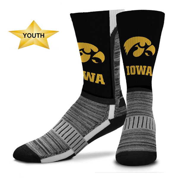 Iowa Hawkeyes Youth Black Base Socks