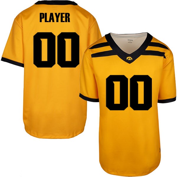 Iowa Hawkeyes Gold Football Player Jersey