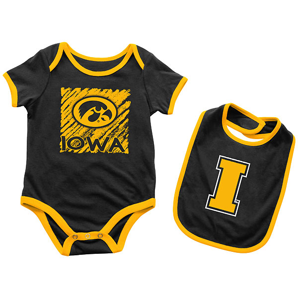 Iowa Hawkeyes Infant Look At Onsie Bib Set