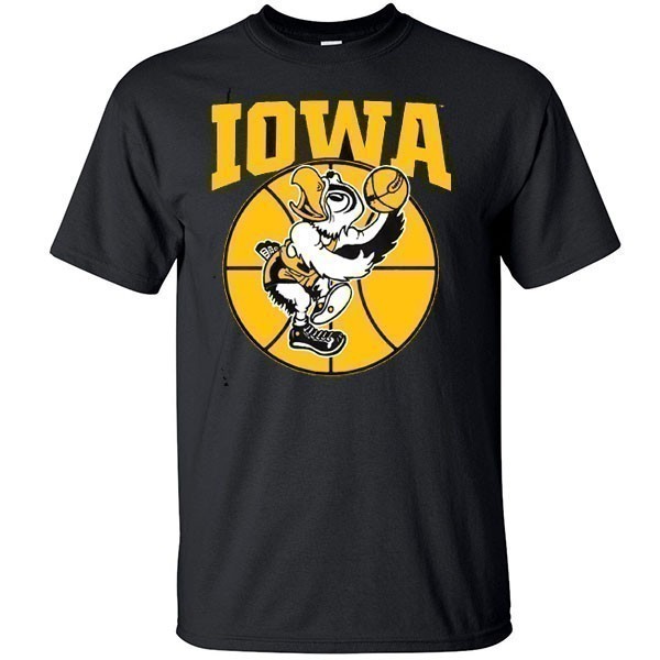 Iowa Hawkeyes Basketball Herky Hook Shot Tee