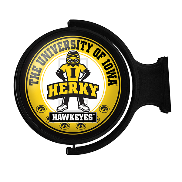 Iowa Hawkeyes Illuminated Mascot Herky Rotating Sign