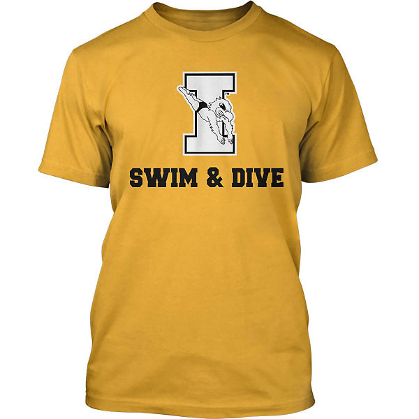 Iowa Hawkeyes Swim & Dive Diver On I Tee