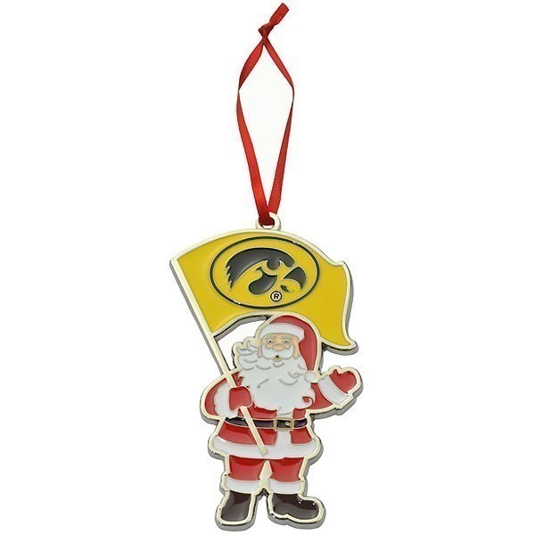 Iowa Hawkeyes Santa Ornament