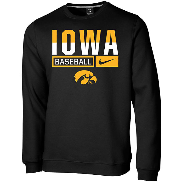 Iowa Hawkeyes Baseball Club Crew Sweatshirt