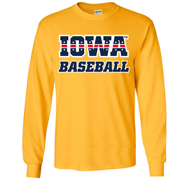 Iowa Hawkeyes Baseball Patriotic Long Sleeve Tee
