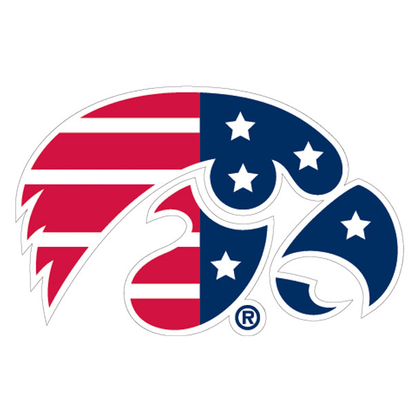 Iowa Hawkeyes Patriotic Logo 6" X 4" Decal