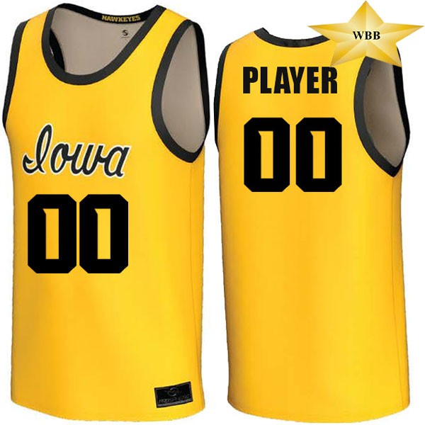 Iowa Hawkeyes WBB Basketball Gold Player Jersey