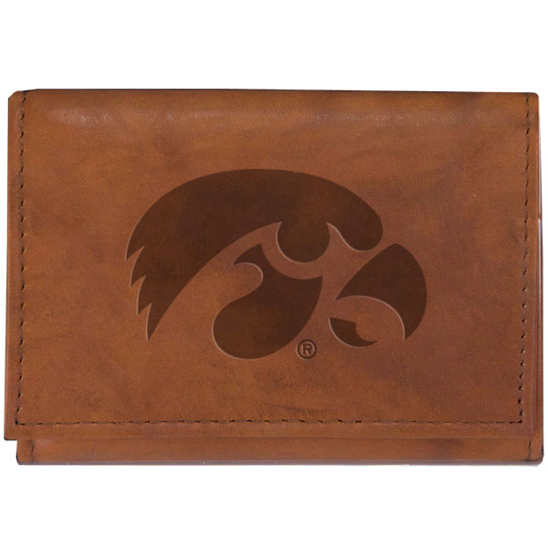 Iowa Hawkeyes Leather Tri-Fold Wallet