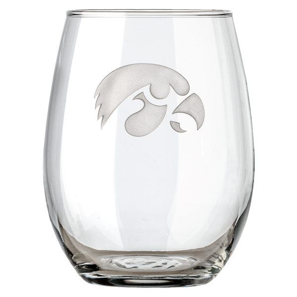 Iowa Hawkeyes Stemless Glass
