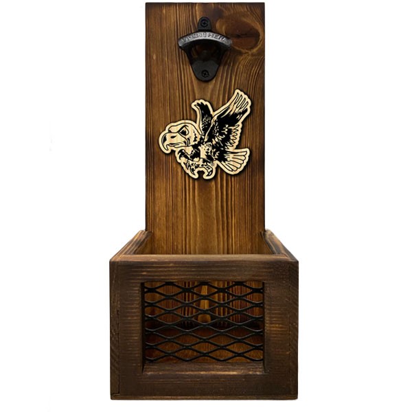 Iowa Hawkeyes Flying Hawk Bottle Opener Cap Catcher