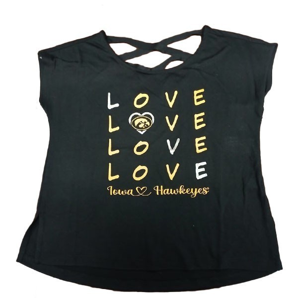 Iowa Hawkeyes Girls Ember Cross Back Tee