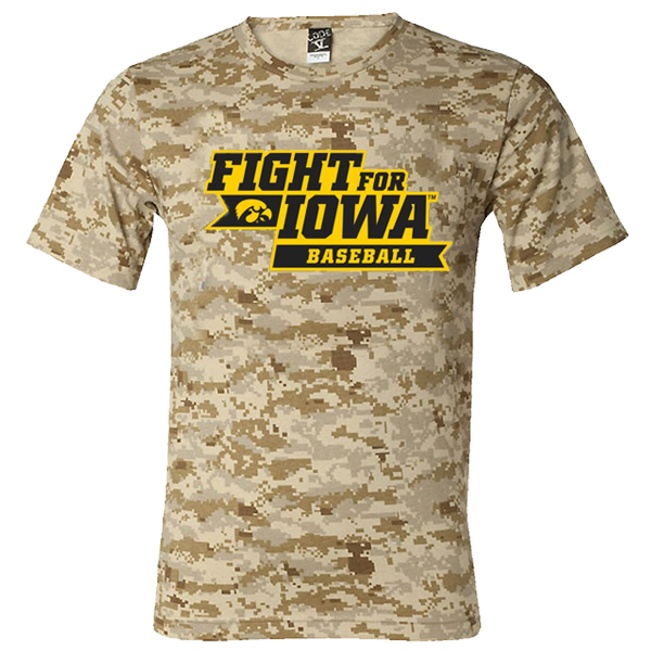 Iowa Hawkeyes Fight For Iowa Baseball Camo Tee