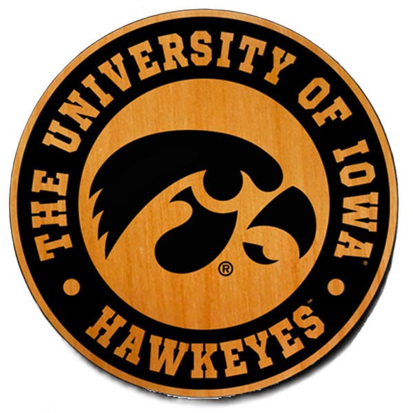 Iowa Hawkeyes Black Tigerhawk Wooden Magnet
