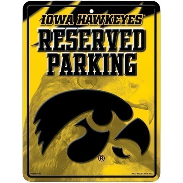 Iowa Hawkeyes Reserved Parking Sign