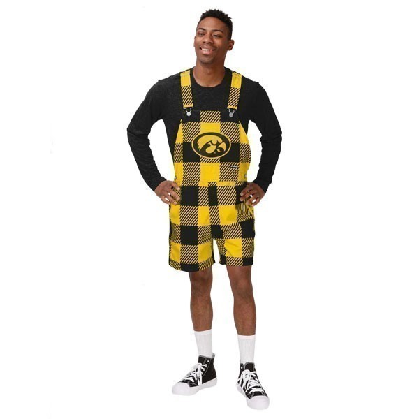 Iowa Hawkeyes Buffalo Plaid Overall Shorts