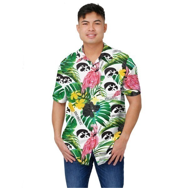 Iowa Hawkeyes Flamingo Button Up