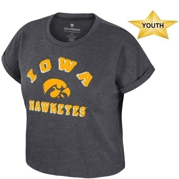 Iowa Hawkeyes Girls Sparkle Crop