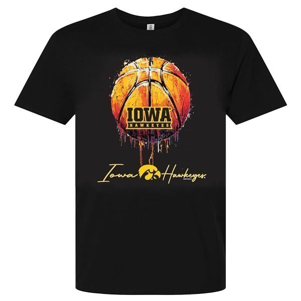 Iowa Hawkeyes Drippy Basketball Tee