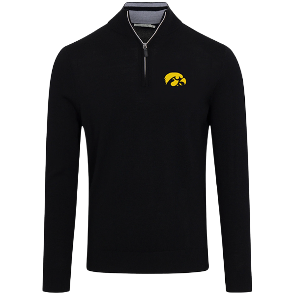 Iowa Hawkeyes Australian Merino 1/4 Zip Sweater
