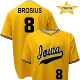 Iowa Hawkeyes Youth Baseball Brosius Gold #8 Jersey