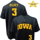 Iowa Hawkeyes Youth Baseball Burt Black #3 Jersey