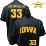 Iowa Hawkeyes Youth Baseball Obermueller Black #33 Jersey