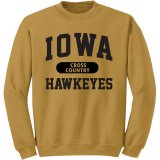 Iowa Hawkeyes Cross Country Reverse Weave Crew Gold Sweat