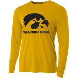Iowa Hawkeyes Swimming and Diving Long Sleeve Tee - Gold