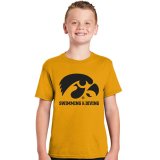 Iowa Hawkeyes Youth Swimming and Diving Tee - Gold