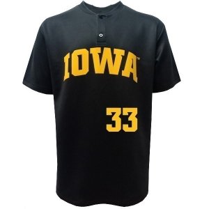 Iowa Hawkeyes Baseball Obermueller Black #33 Jersey