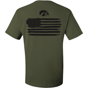Iowa Hawkeyes Military Green Flag Tee