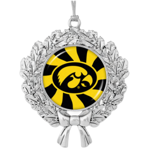 Iowa Hawkeyes Peppermint Wreath Ornament