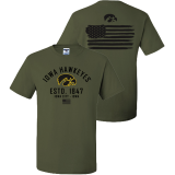 Iowa Hawkeyes Military Green Flag Tee