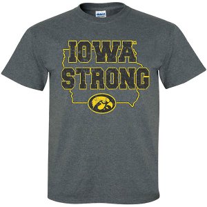Iowa Hawkeyes Iowa Strong Charcoal Tee - Short Sleeve
